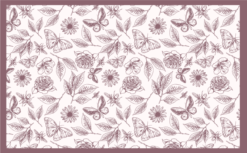 Tapis vinyle fleurs et plantes arrangement floral subtil - TenStickers