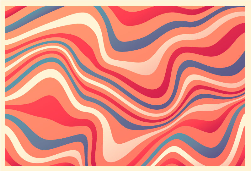 Tapis vinyle design moderne palette de couleurs ondulées - TenStickers