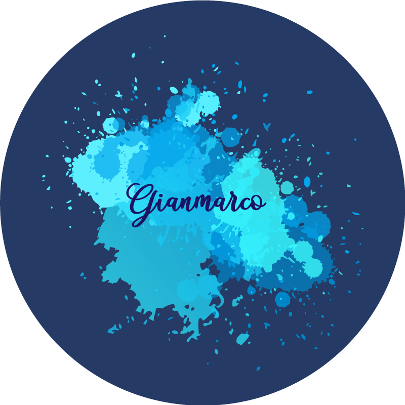 tapis vinyle chambre éclaboussure bleue - TenStickers