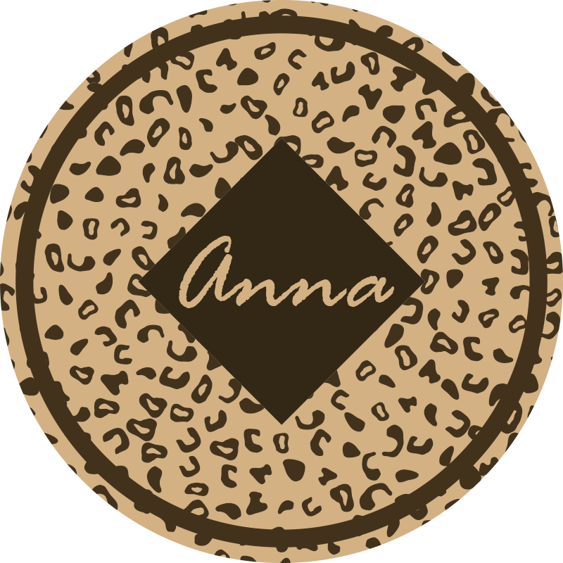 Tapis vinyle chambre nom imprimé léopard - TenStickers