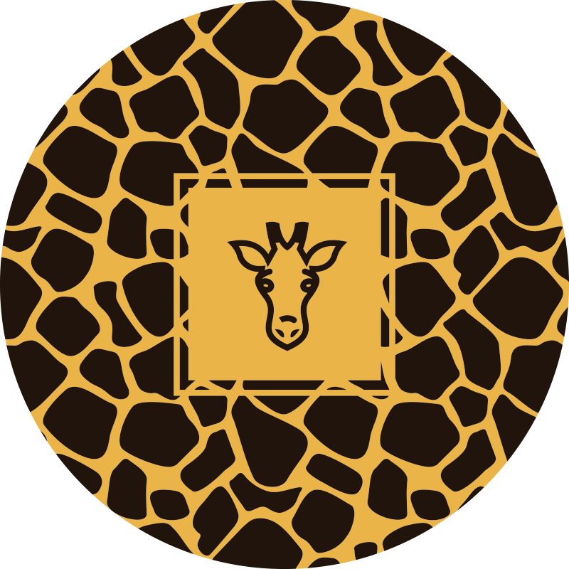 Tapis vinyle animal motif girafe rond - TenStickers