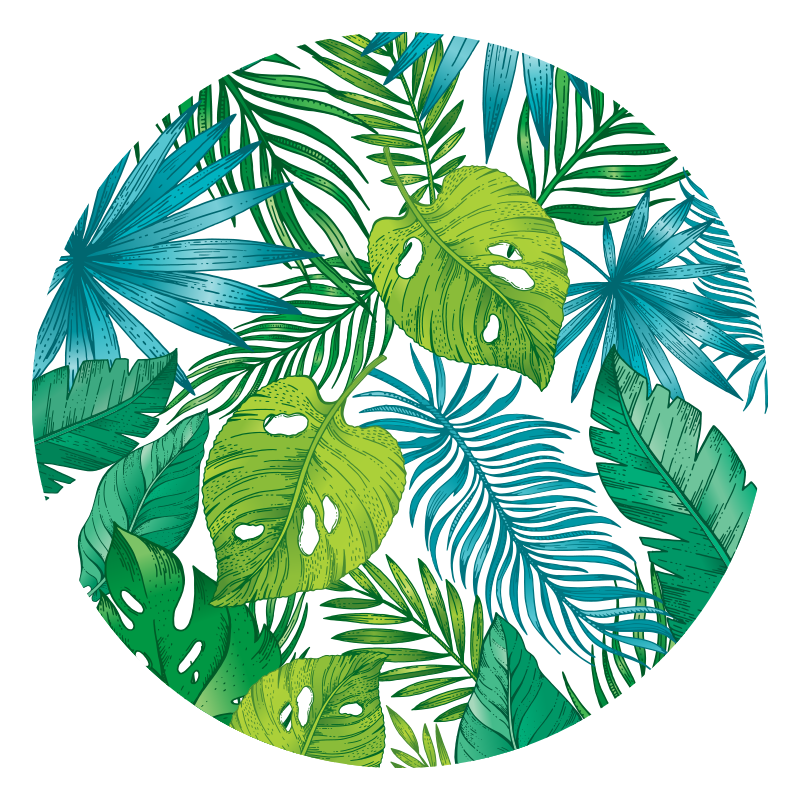 Tapis vinyle nature motifs de feuilles tropicales - TenStickers