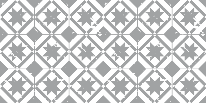 Tapis mosaique vinyle carreaux à motifs étoilés - TenStickers