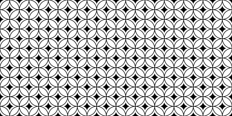 Tapis vinyle carreaux de ciment cercles noirs et blancs - TenStickers