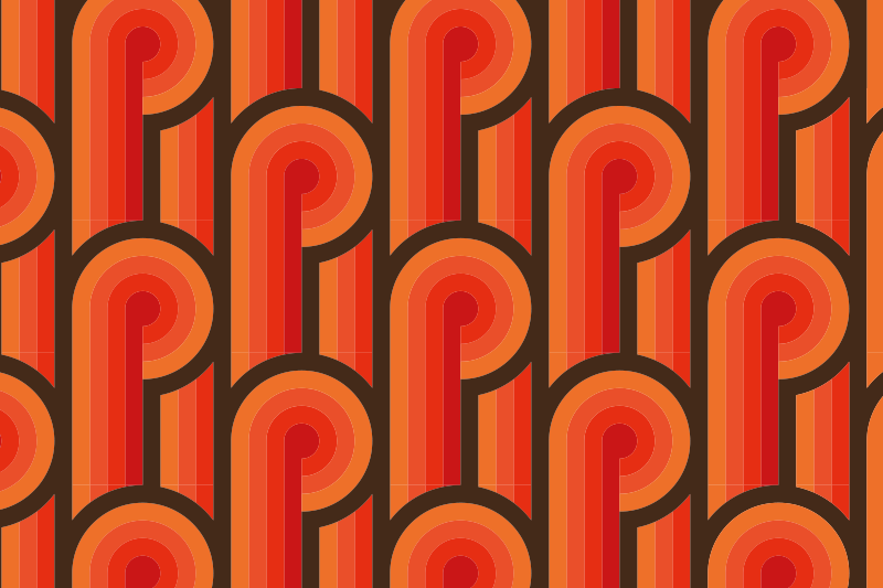 Tapis vinyle rétro motifs courbes rétro - TenStickers