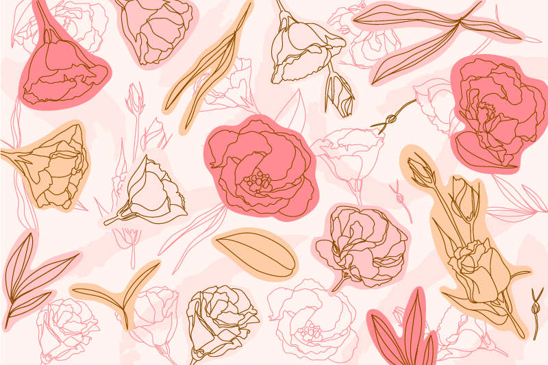 Tapis vinyle salle de bain élément botanique sophistiqué - TenStickers