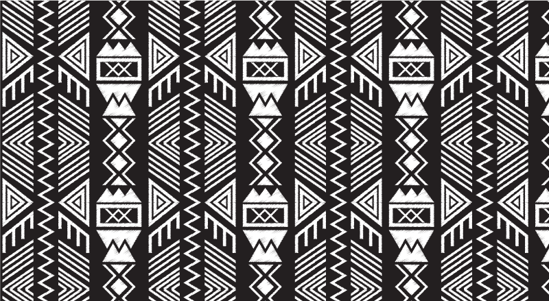 Tapis vinyle salle de bain motif tribal gris - TenStickers