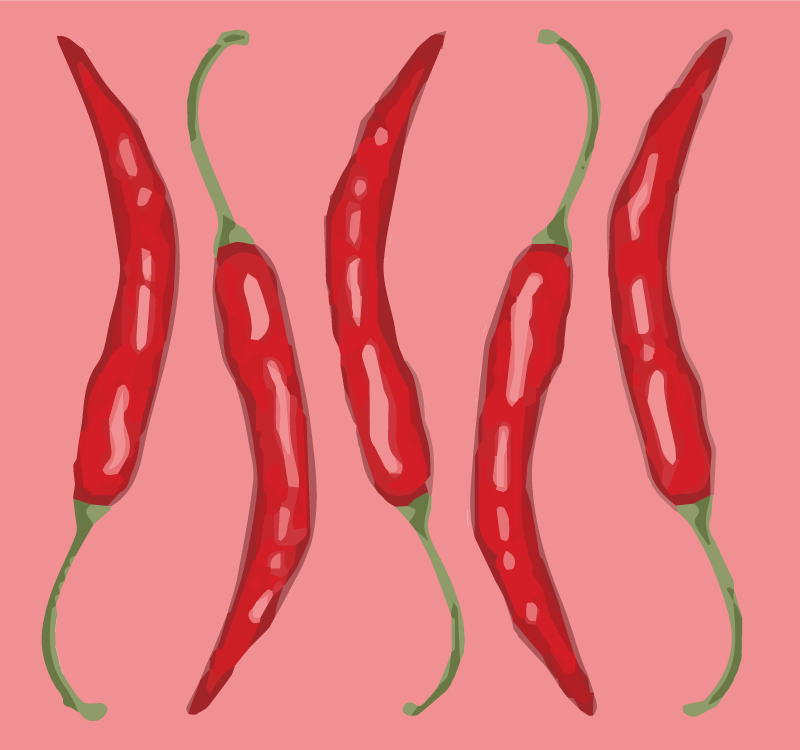 Tapis vinyle cuisine piments rouges - TenStickers