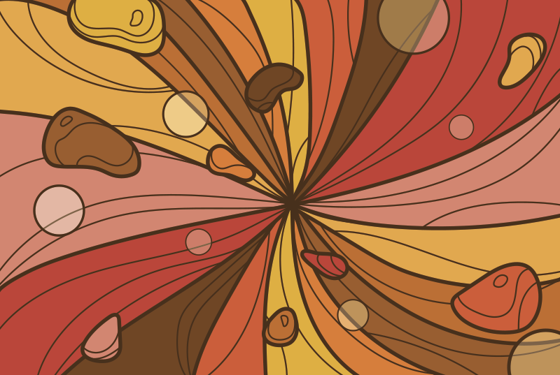 Tapis vinyle rétro fleur tourbillonnante - TenStickers