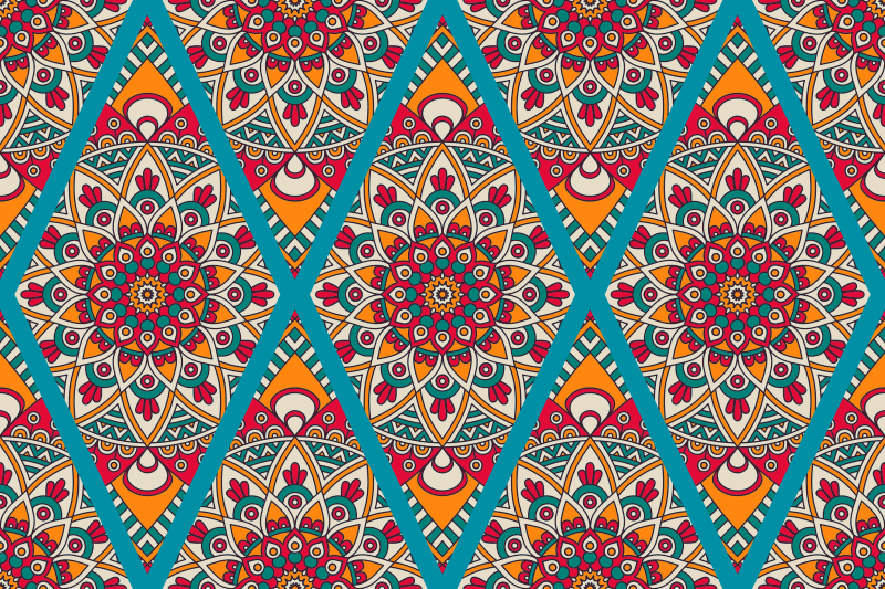 Tapis vinyle mandala concept coloré et vivant - TenStickers
