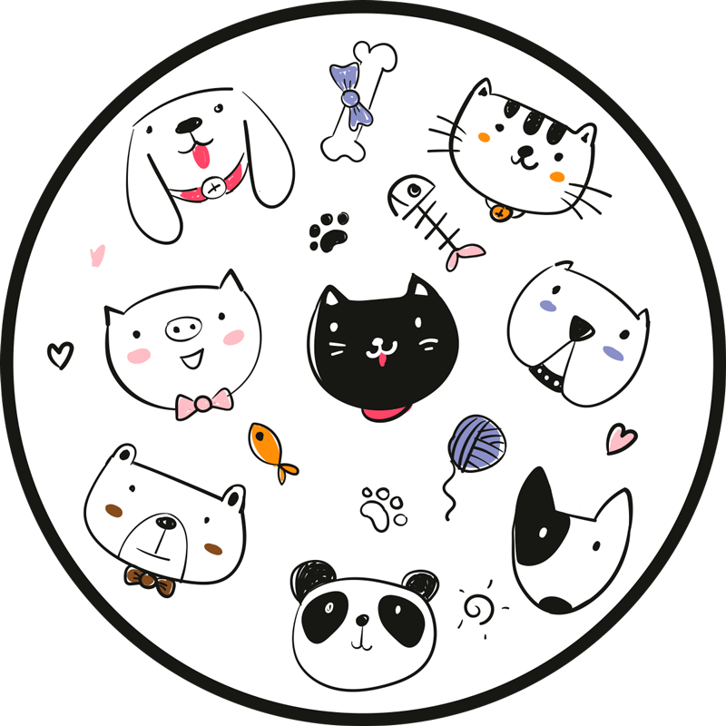 Tapis vinyle chambre bébé expressions de créatures adorables - TenStickers