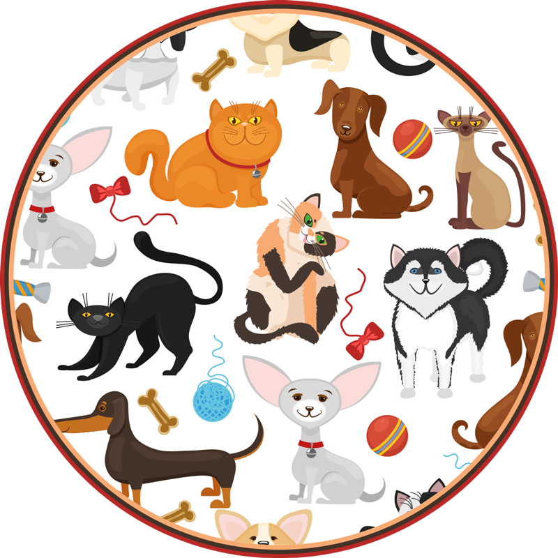 Tapis vinyle pour enfants animaux de compagnie joueurs - TenStickers