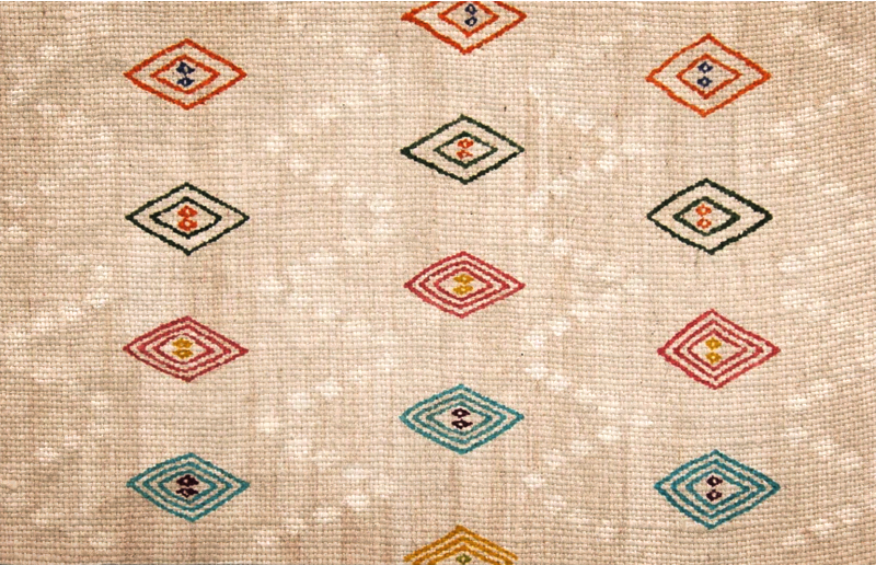 Tapis vinyle carreaux de ciment motif diamant vibrant - TenStickers