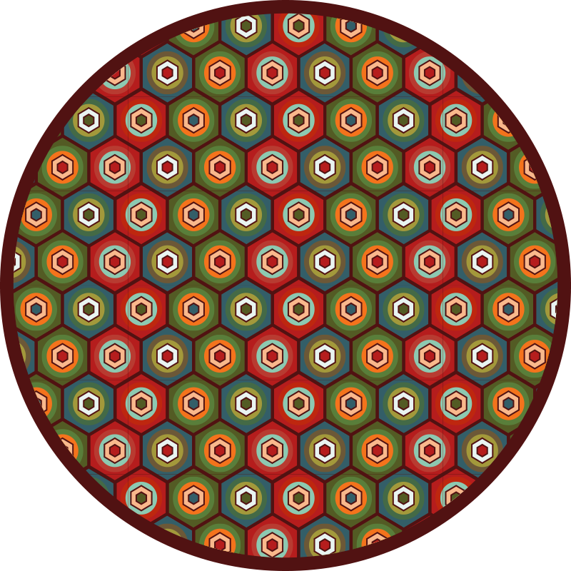 Tapis vinyles géométriques motif de couleur hexagonal - TenStickers