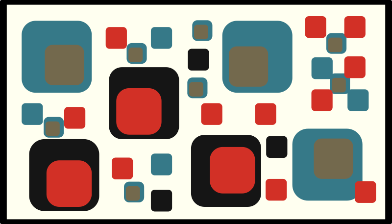 Tapis vinyles géométriques carrés abstraits colorés - TenStickers