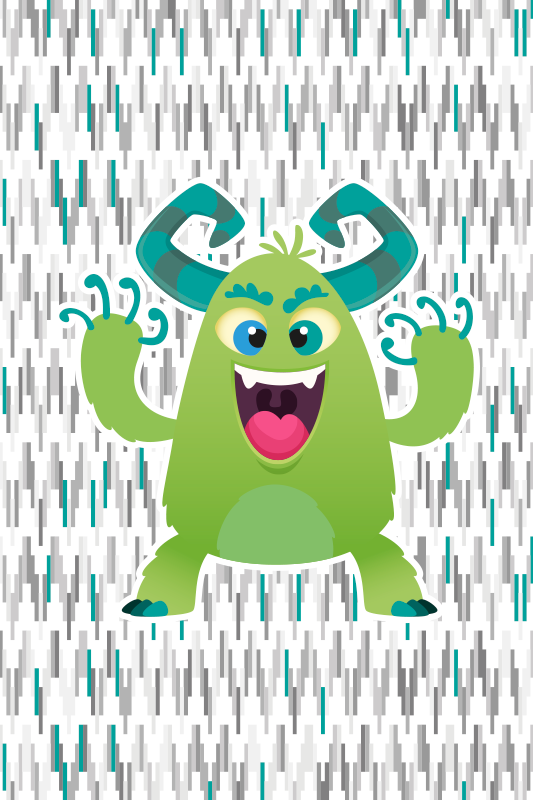 Tapis vinyle pour enfants personnage de monstre vert - TenStickers