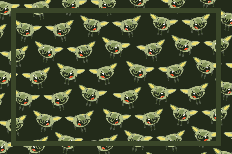 Tapis vinyle pour enfants visages de monstres verts - TenStickers