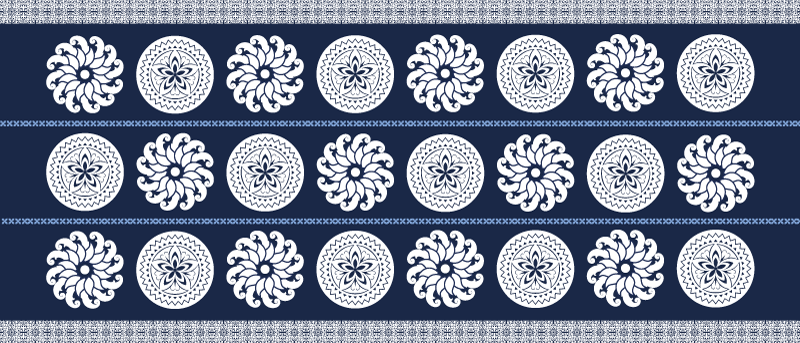 Tapis vinyle mandala motifs bleu marine - TenStickers
