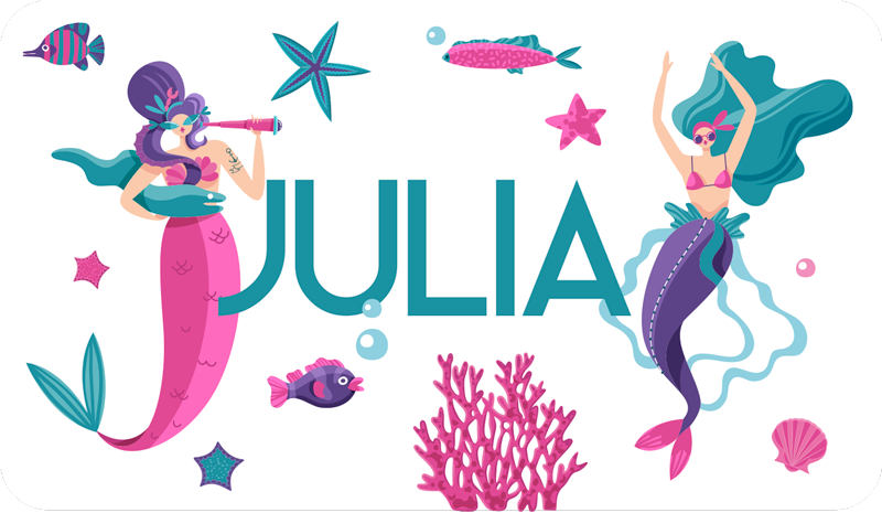 Tapis vinyle autres tapis aventure de sirène avec nom - TenStickers