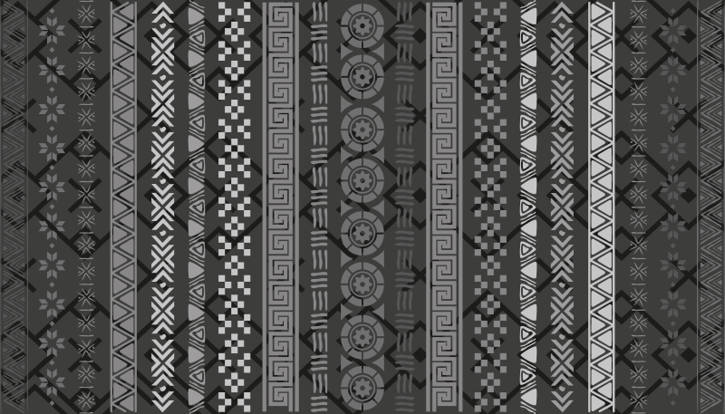 Tapis vinyle cuisine motif tribal gris - TenStickers
