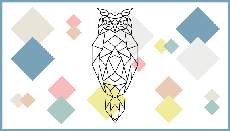 Tapis vinyle design moderne forme de hibou en origami - TenStickers