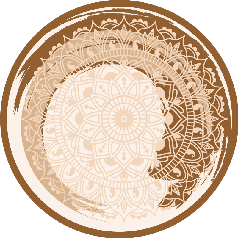 Tapis vinyle mandala motif beige gracieux - TenStickers