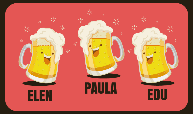 Tapis vinyle entrée chopes à bière personnalisées - TenStickers