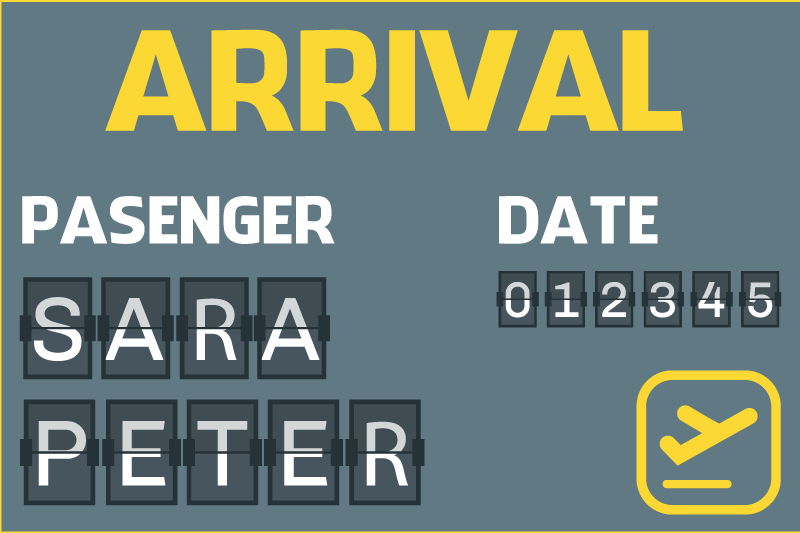 Tapis vinyle personnalisé billet d'avion d'arrivée - TenStickers