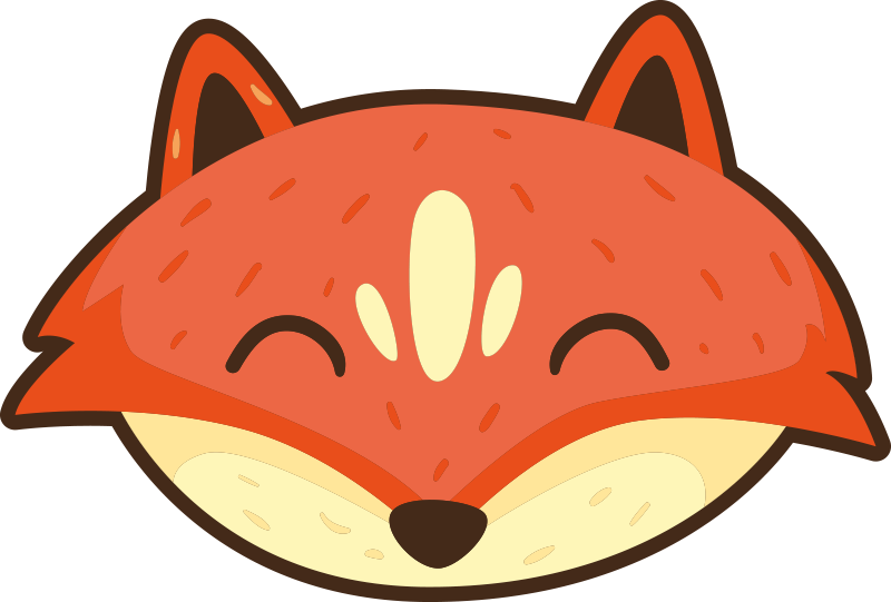 Tapis vinyle pour enfants visage de renard heureux - TenStickers