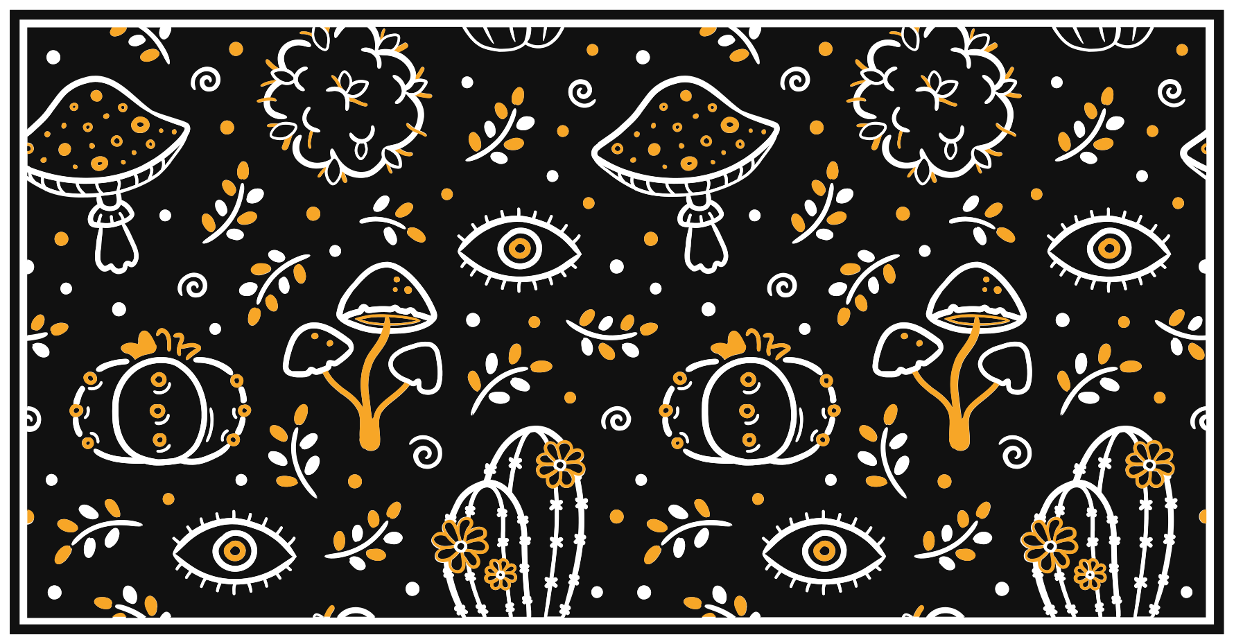 Tapis vinyle fleurs et plantes oeuvre de champignons - TenStickers