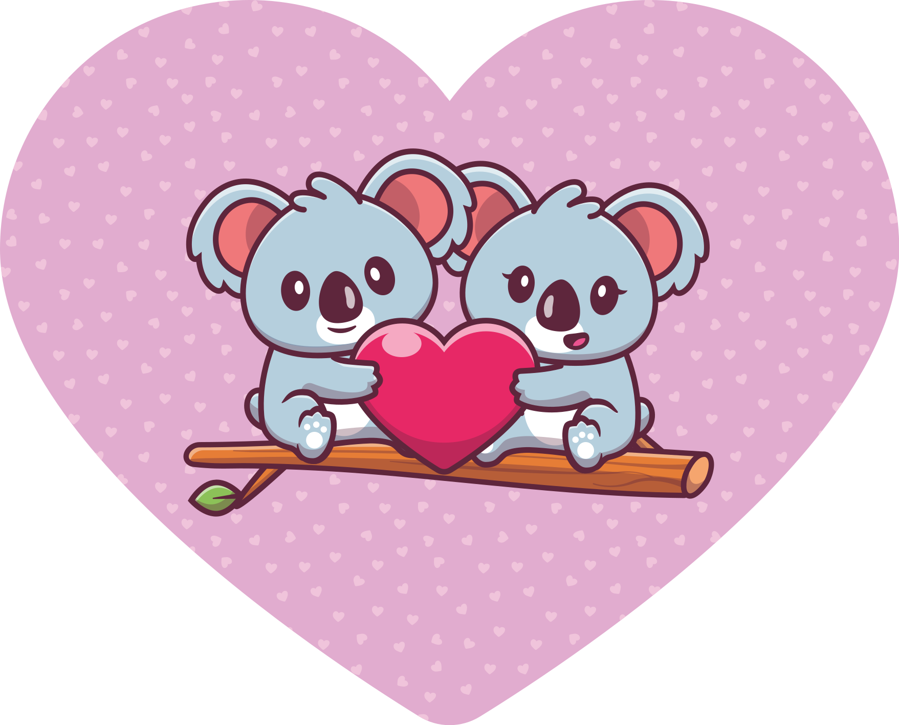 Tapis vinyle pour enfants adorables koalas câlins - TenStickers