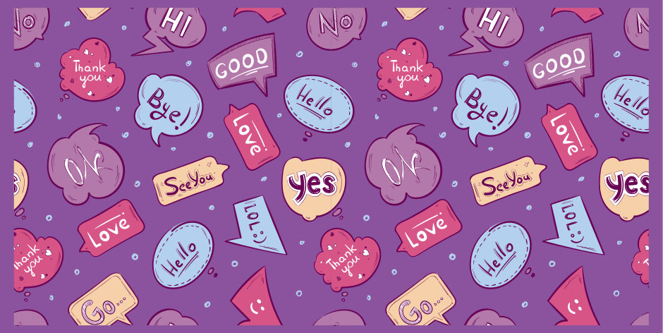 Tapis vinyle citation bulles de messages colorées - TenStickers