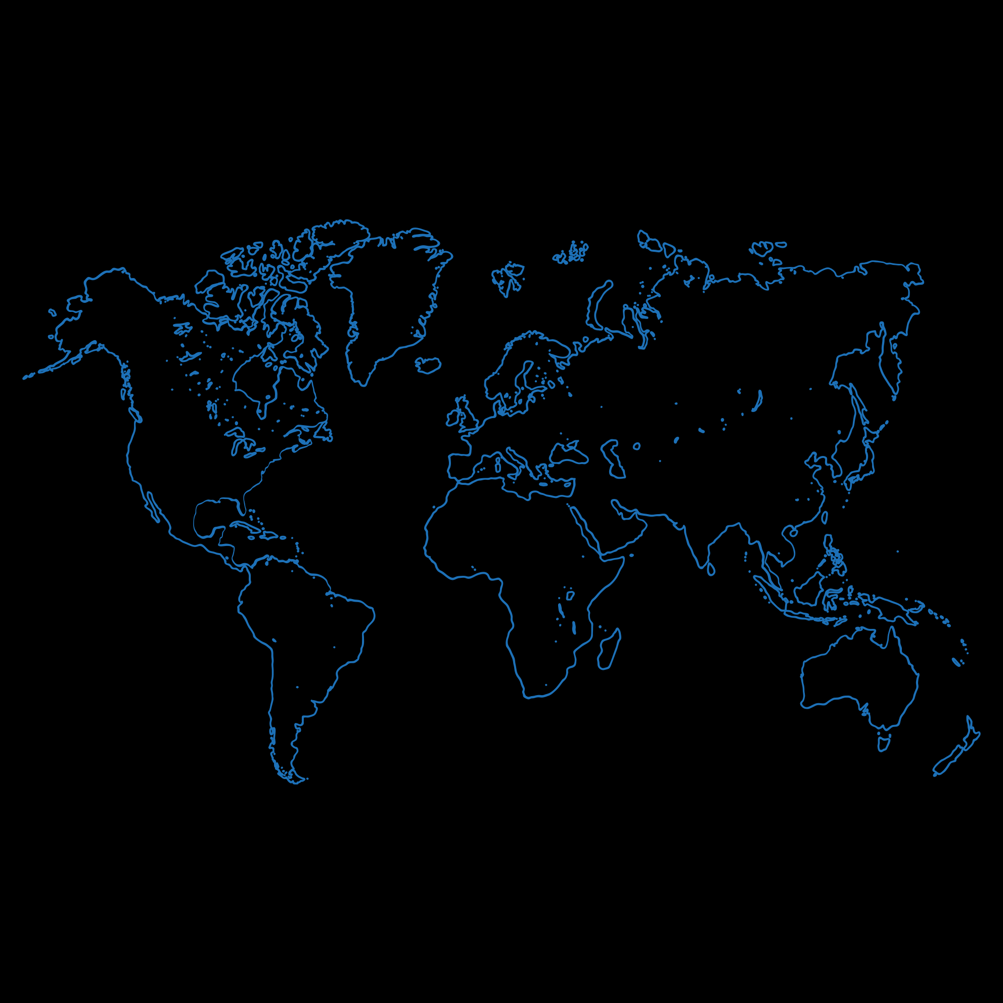 Tapis vinyle carte du monde contour - TenStickers