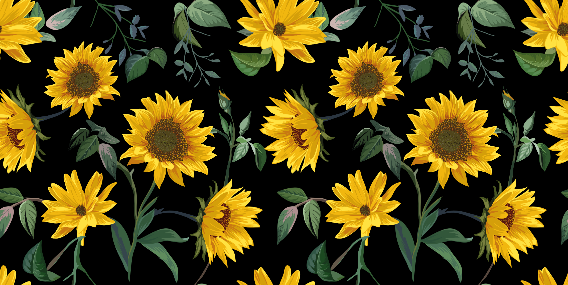 Tapis vinyle fleurs et plantes motif tournesols - TenStickers