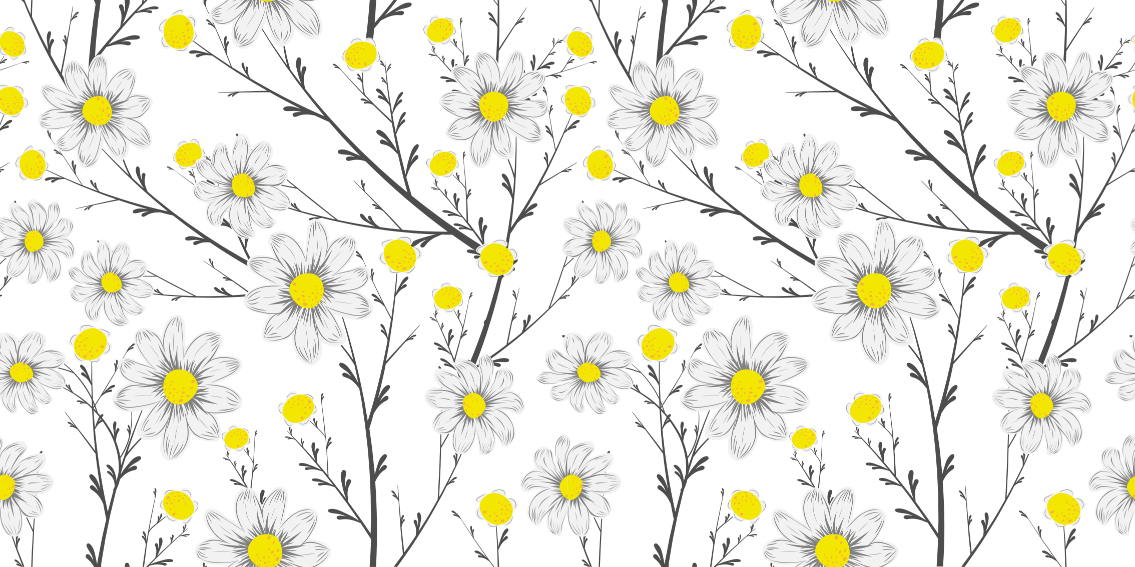 Tapis vinyle fleurs et plantes motif floral jaune - TenStickers