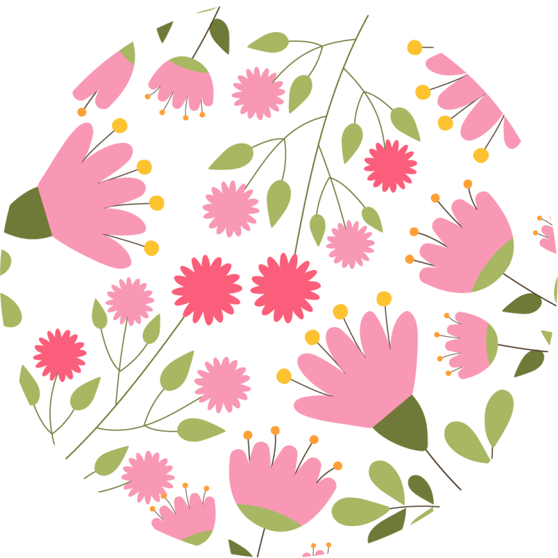 Tapis vinyle fleurs et plantes motif floral délice - TenStickers