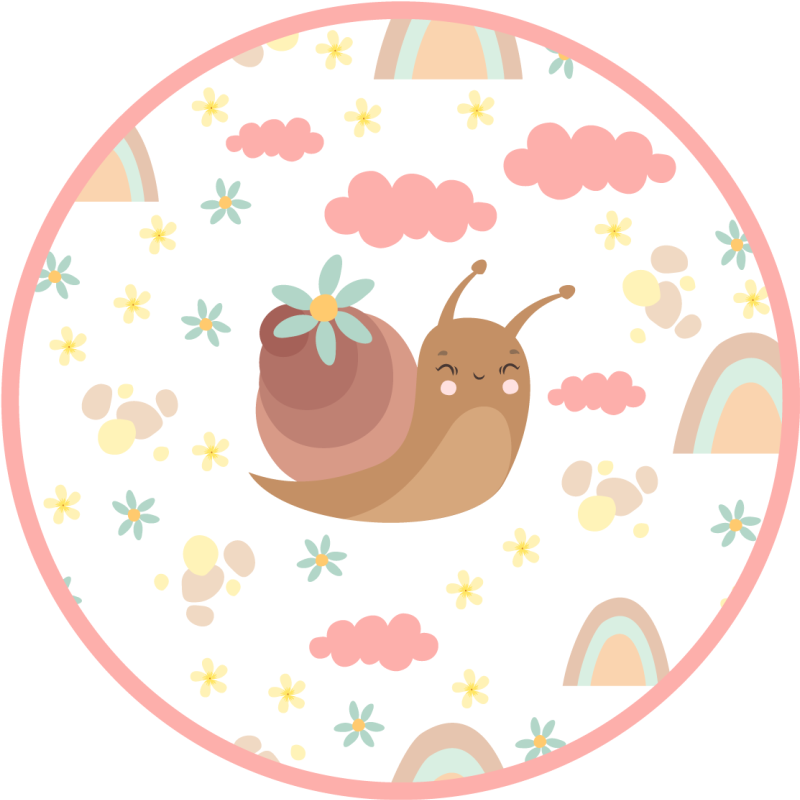 Tapis vinyle chambre bébé illustration d'escargot joyeux - TenStickers