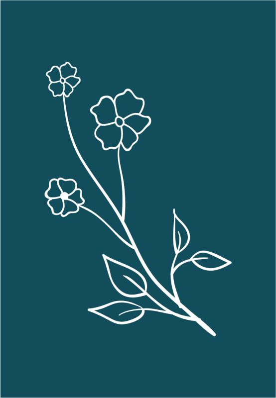 Tapis vinyle fleurs et plantes tige florale expressive - TenStickers