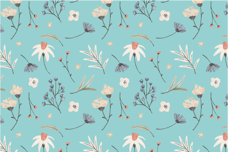 Tapis vinyle fleurs et plantes motifs floraux épanouis - TenStickers
