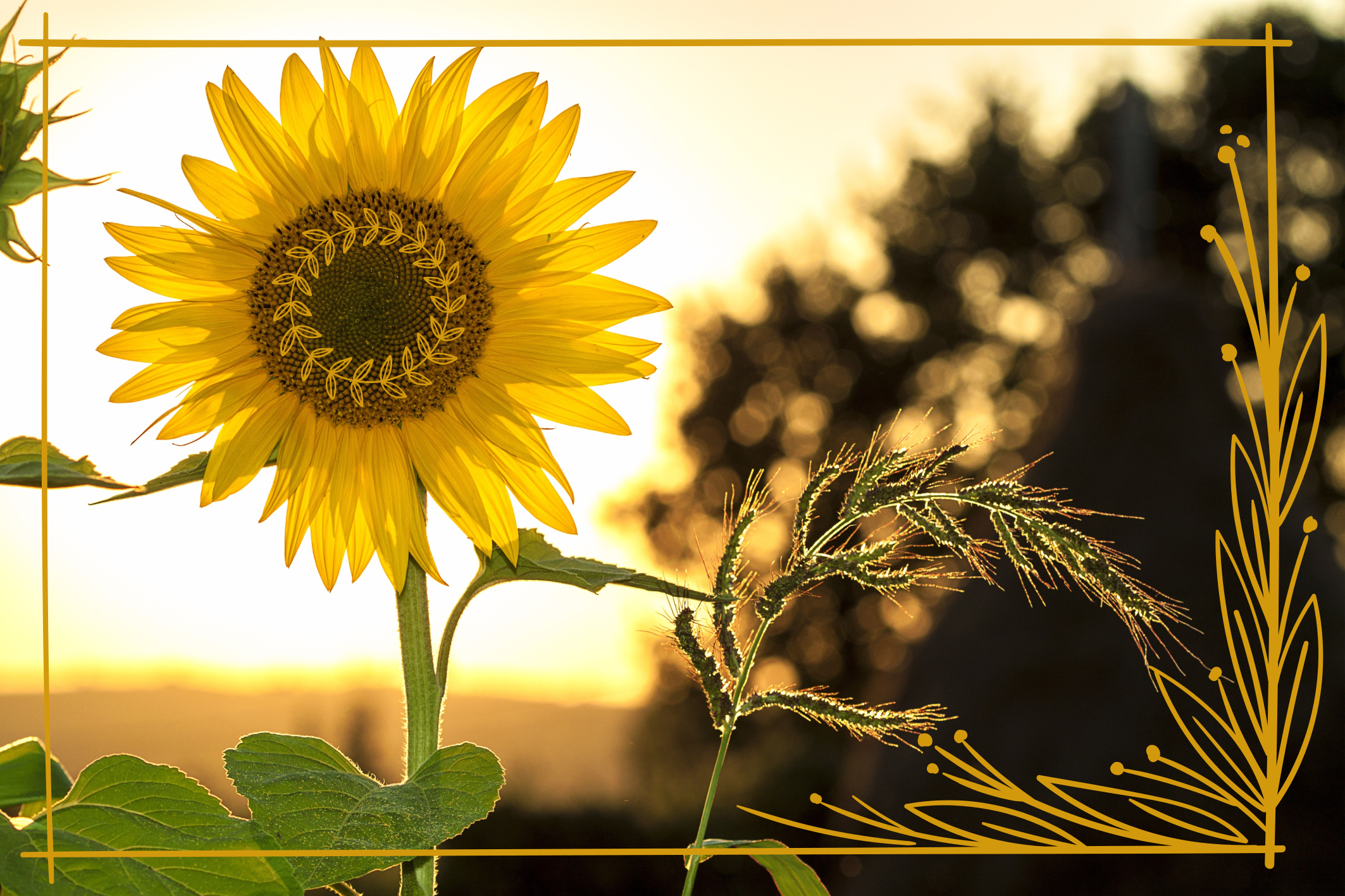 Tapis vinyle fleurs et plantes fleur de tournesol - TenStickers