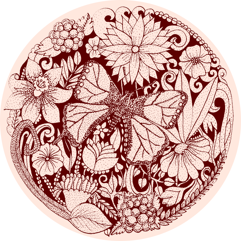 Tapis vinyle fleurs et plantes conception délicate des ailes - TenStickers