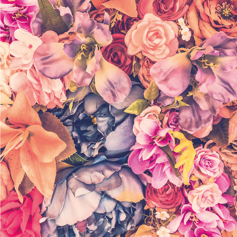 Tapis vinyle fleurs et plantes élément floral vibrant - TenStickers