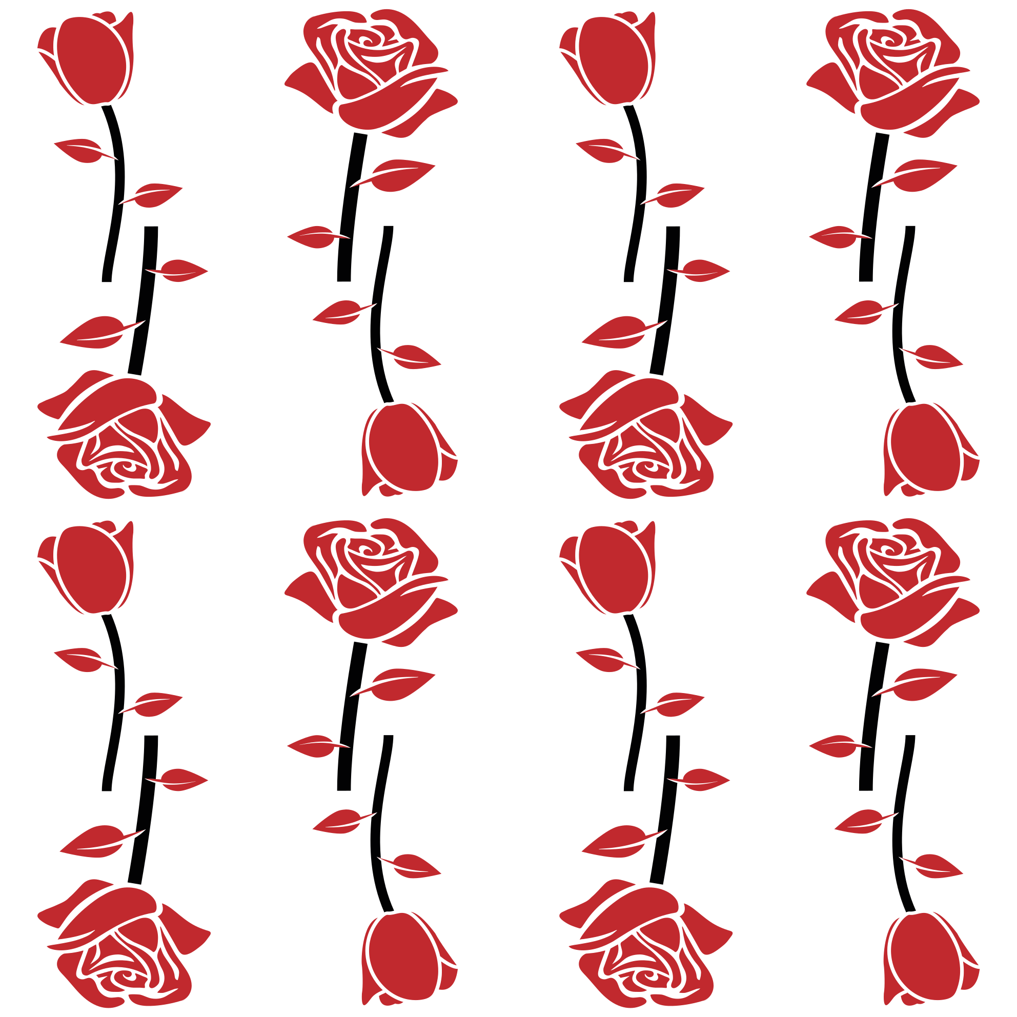 Tapis vinyle fleurs et plantes motifs de roses rouges - TenStickers
