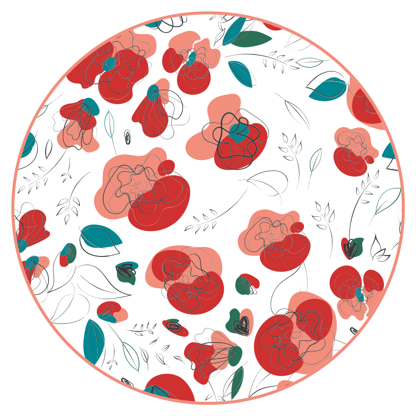 Tapis vinyle fleurs et plantes élément floral florissant - TenStickers