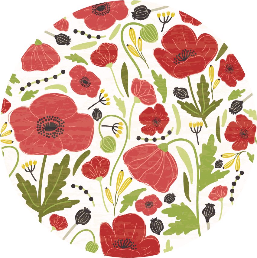 Tapis vinyle fleurs et plantes fleurs de coquelicot écarlate - TenStickers