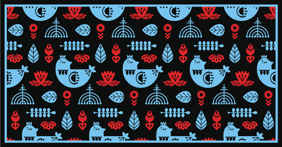 Tapis vinyle animal motifs folkloriques colorés - TenStickers