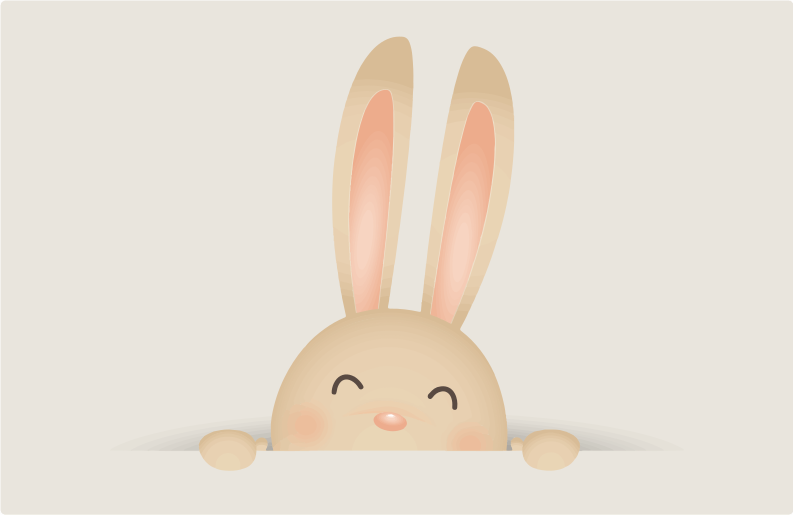 Tapis vinyle pour enfants visage de lapin heureux - TenStickers