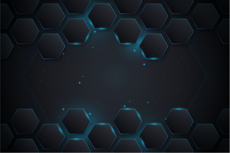 Tapis vinyles géométriques disposition hexagonale bleue - TenStickers