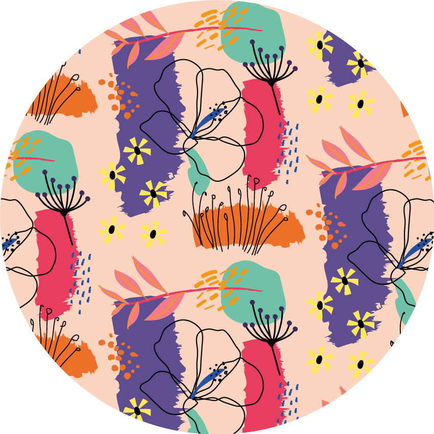 Tapis vinyle fleurs et plantes motifs floraux lumineux - TenStickers