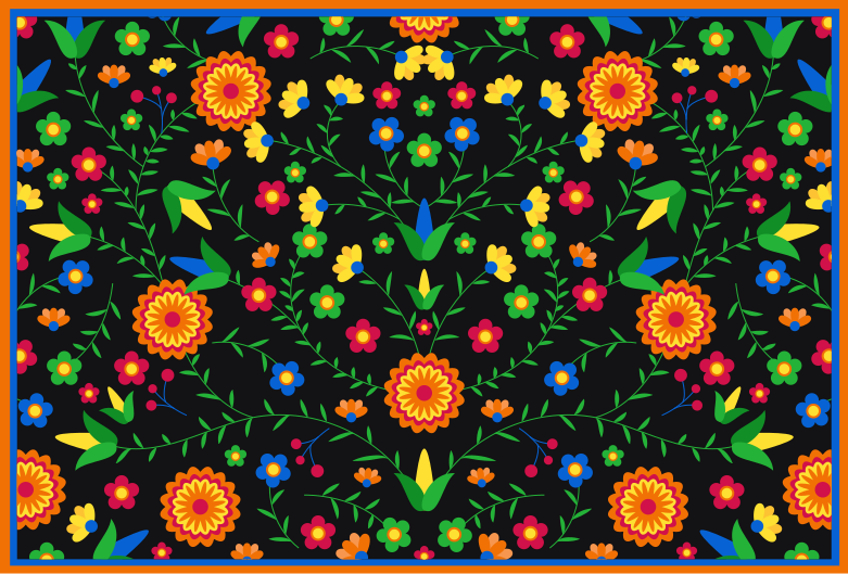 Tapis vinyle fleurs et plantes couleurs motif vibrant - TenStickers